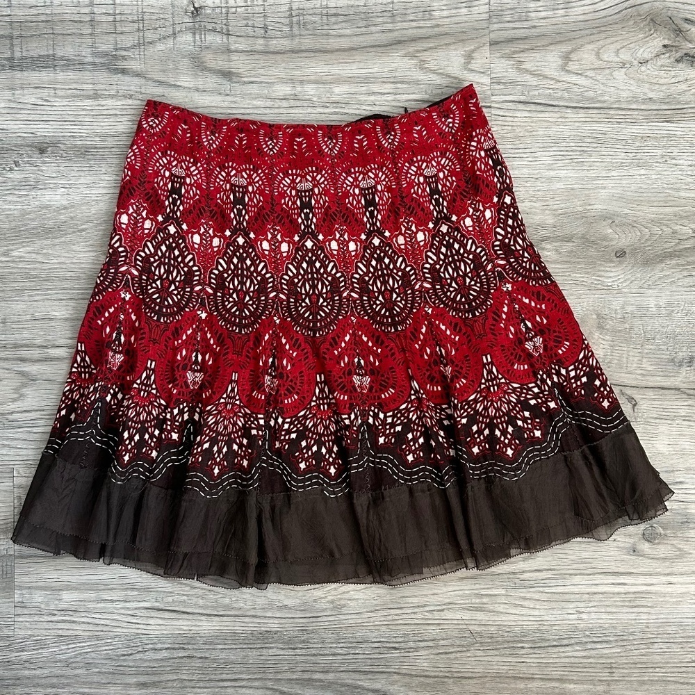 Elie Tahari Pleated Lined Mini Skirt Sz 2